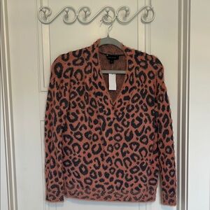 Ann Taylor Pink and Black V-Neck Sweater